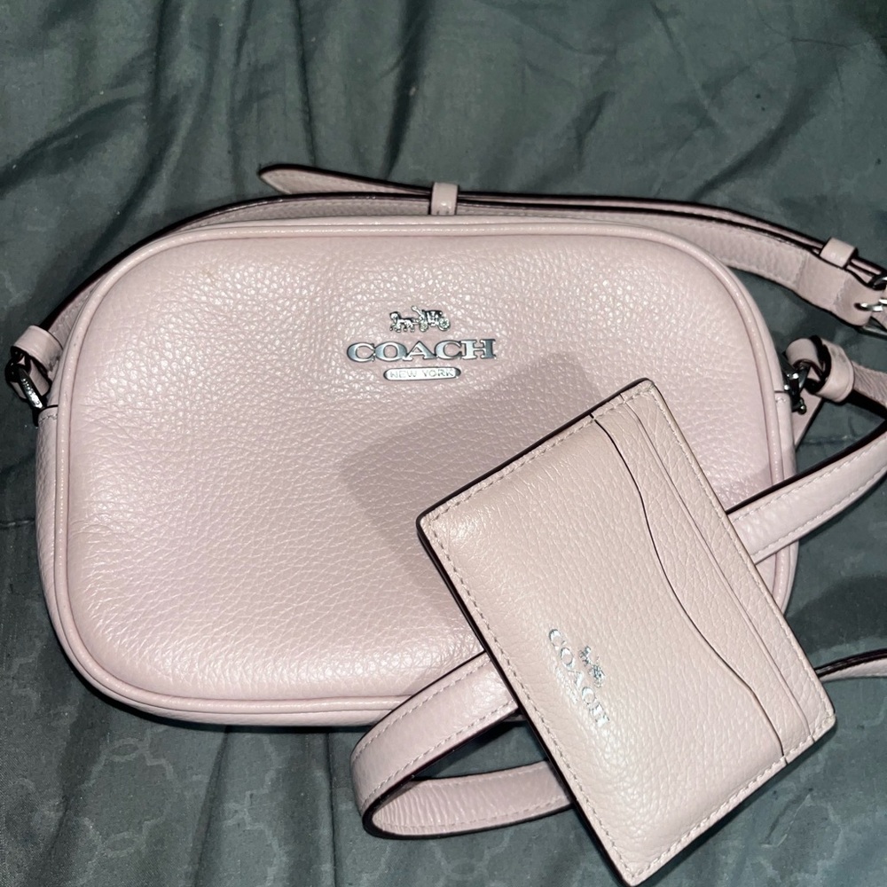 Coach Light Pink Crossbody Bag with Card Holder